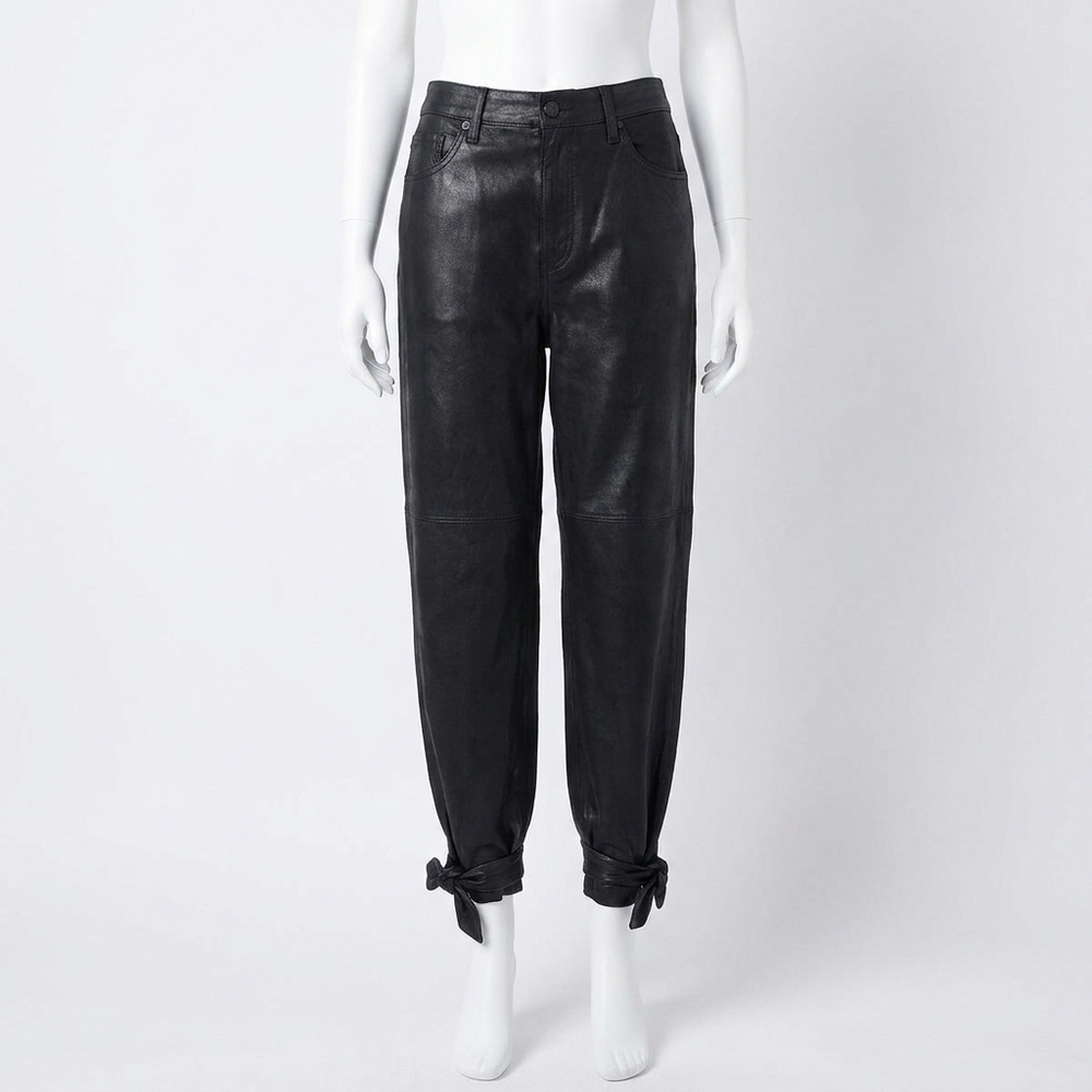 NEW 7 FOR ALL MANKIND cropped coated denim jeans in rabbit hole